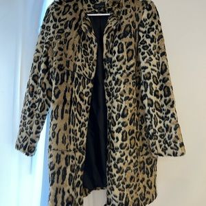 Topshop cheetah print coat